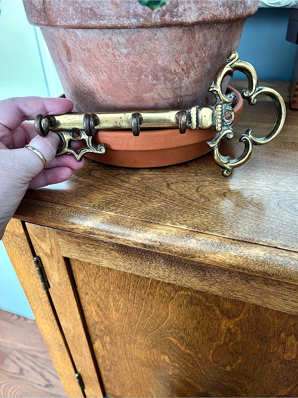 Vintage Solid Brass Key Rack
